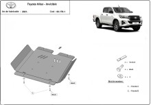Plieninė pavarų dėžės apsauga Toyota Hilux Invincible (2021-2026)