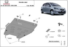 Plieninė variklio apsauga Honda Jazz (2002-2008)