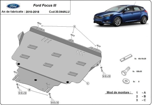 Aliumininė variklio apsauga Ford Focus (2010-2018) Aliumininė variklio apsauga Ford Focus (2010-2018)