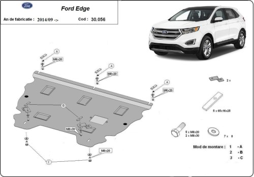 Plieninė variklio apsauga Ford Edge (2014-2021) Plieninė variklio apsauga Ford Edge (2014-2021)