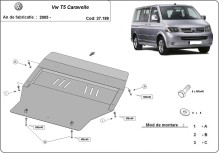 Plieninė variklio apsauga Volkswagen T5 Caravelle (2003-2015)