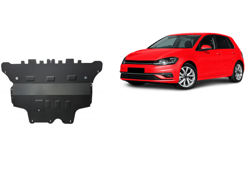 Plieninė variklio apsauga VW Golf 7 - automatinė pavarų dėžė (2012-2019)