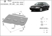Plieninė mechaninės pavarų dėžės apsauga VW Passat B5, B5.5 (1997-2005)