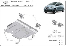 Plieninė variklio apsauga Toyota Yaris - dyzelinas (2005-2011)