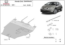 Plieninė variklio apsauga Honda Civic (hayon) (2005-2015)