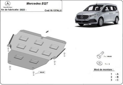Aliumininė variklio apsauga Mercedes EQT (2023-2026)
