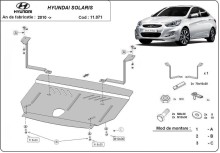 Plieninė variklio apsauga Hyundai Solaris (2010-2018)