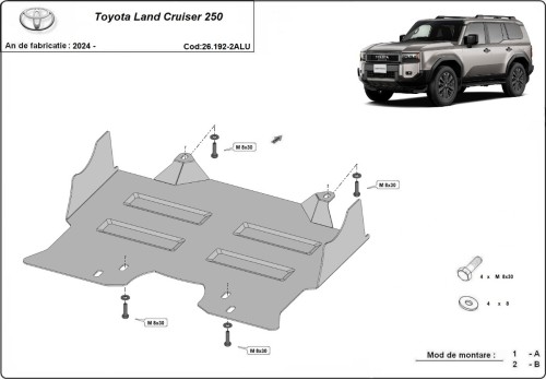 Aliumininė variklio apsauga Toyota Land Cruiser 250 (2024-2026) Aliumininė variklio apsauga Toyota Land Cruiser 250 (2024-2026)