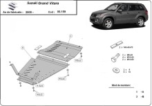 Plieninė pavarų dėžės ir reduktoriaus apsauga Suzuki Grand Vitara 2 (2005-2019)
