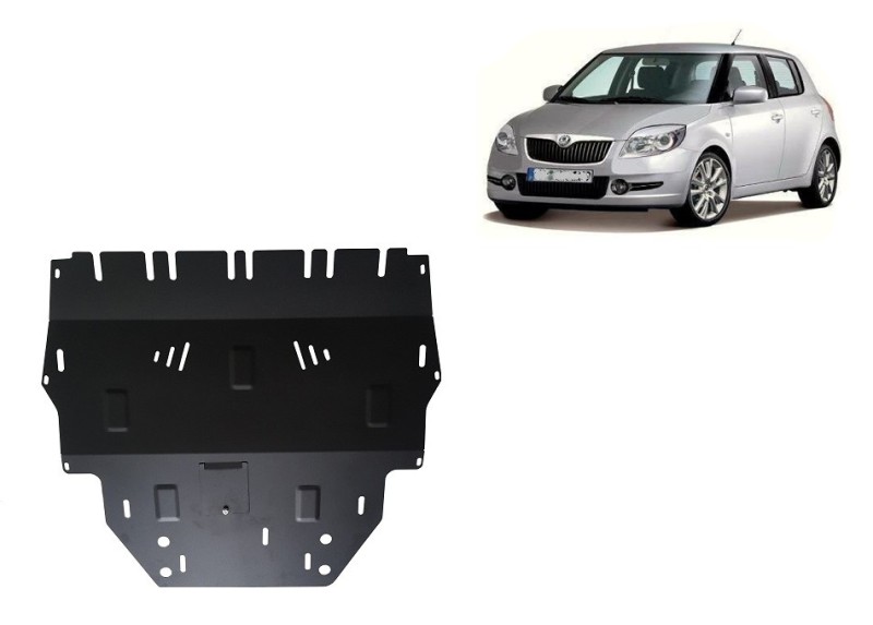 Plieninė variklio apsauga Skoda Fabia 2 dyzelinas (2007-2014)