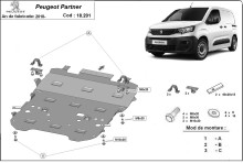 Plieninė variklio apsauga Peugeot Partner (2018-2026)