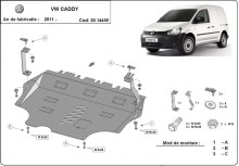 Plieninė variklio apsauga VW Caddy (su Webasto) (2011-2020)