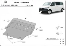 Plieninė variklio apsauga Volkswagen Transporter T6.1 Caravelle (2019-2022)