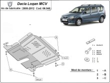 Plieninė variklio apsauga Dacia Logan 1 MCV (2005-2012)