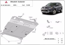 Plieninė variklio apsauga Mitsubishi Outlander (2006-2012)