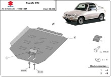 Plieninė pavarų dėžės apsauga Suzuki X90 (1988-1999)