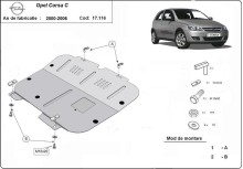 Plieninė variklio apsauga Opel Corsa C (2000-2006)