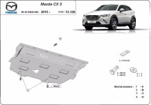 Plieninė variklio apsauga Mazda CX3 (2015-2026)