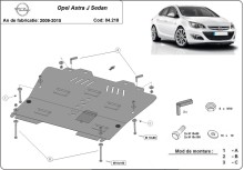 Plieninė variklio apsauga Opel Astra J Sedan (2013-2018)