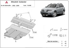 Plieninė variklio apsauga Mitsubishi Outlander (2002-2006)