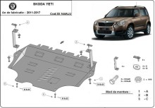 Aliumininė variklio apsauga Skoda Yeti (2011-2017)