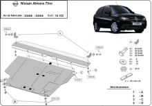 Plieninė variklio apsauga Nissan Almera Tino (2000-2006)