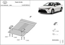 Aliumininė katalizatoriaus apsauga Toyota Corolla (2019-2026)