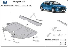Plieninė variklio apsauga Peugeot 206 (1998-2012)