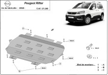 Plieninė variklio apsauga Peugeot Rifter (2018-2026)