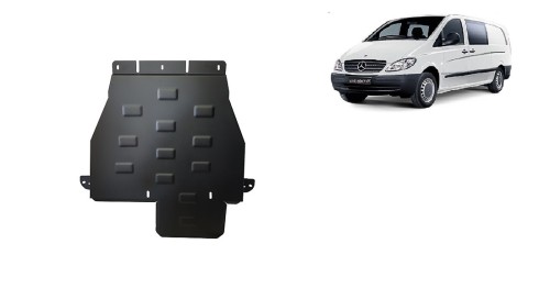Plieninė pavarų dėžės apsauga Mercedes Vito W639 - 4x4 - automatinė pavarų dėžė (2003-2014) Plieninė pavarų dėžės apsauga Mercedes Vito W639 - 4x4 - automatinė pavarų dėžė (2003-2014)