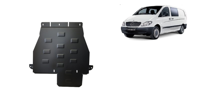 Plieninė pavarų dėžės apsauga Mercedes Vito W639 - 4x4 - automatinė pavarų dėžė (2003-2014)