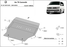 Plieninė cinkuota variklio apsauga Volkswagen Transporter T6 Caravelle (2015-2018)