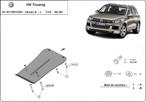 Plieninė pavarų dėžės apsauga VW Touareg (2010-2018) Plieninė pavarų dėžės apsauga VW Touareg (2010-2018)