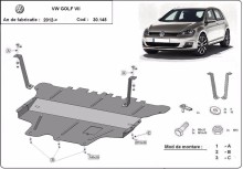 Plieninė variklio apsauga VW Golf 7 - mechaninė pavarų dėžė (2012-2020)