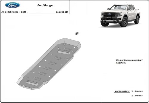 Plieninė kuro bako apsauga Ford Ranger (2023-2026)
