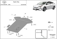 Plieninė katalizatoriaus apsauga Toyota Prius (2019-2026)