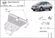 Plieninė variklio apsauga Nissan Primera P12 (2001-2007)