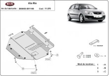 Plieninė variklio apsauga Kia Rio 2 (2005-2011)