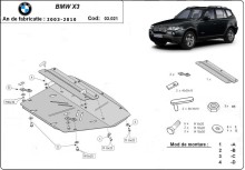 Plieninė radiatoriaus apsauga BMW X3 (2003-2010)