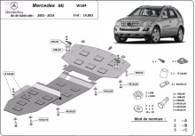 Plieninė variklio apsauga Mercedes ML W164 (2005-2011)