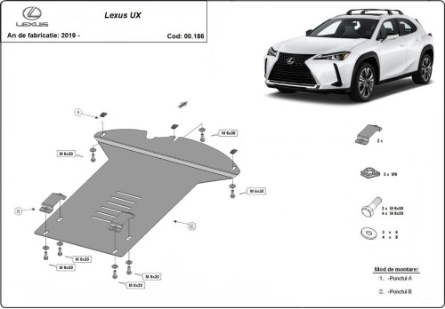 Plieninė katalizatoriaus apsauga Lexus UX (2019-2026)