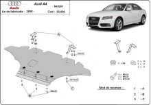 Plieninė variklio apsauga Audi A4 B8 All Road, benzinas (2008-2014)