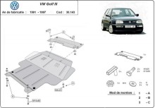 Plieninė variklio apsauga VW Golf 3 (1991-1998)