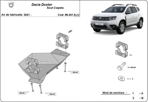 Aliumininė EGR apsauga Dacia Duster (2021-2024)