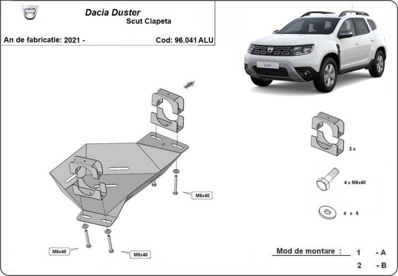 Aliumininė EGR apsauga Dacia Duster (2021-2024)