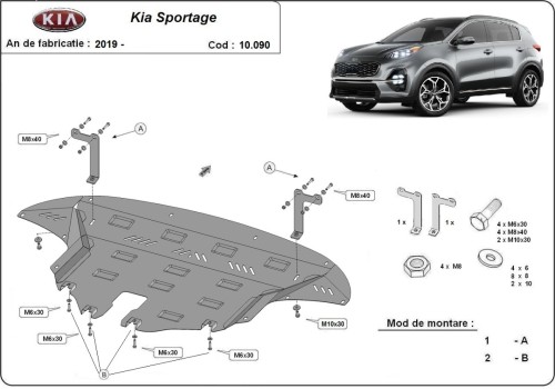 Plieninė variklio apsauga Kia Sportage (2019-2021) Plieninė variklio apsauga Kia Sportage (2019-2021)