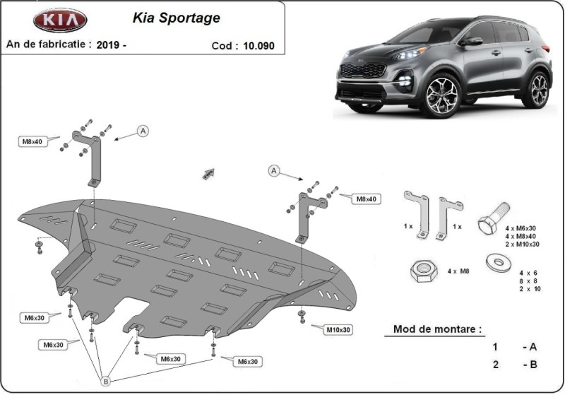Plieninė variklio apsauga Kia Sportage (2019-2021)