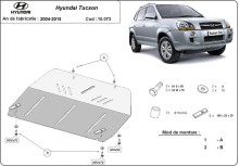 Plieninė variklio apsauga Hyundai Tucson (2004-2015)