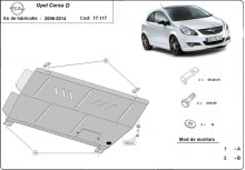 Plieninė variklio apsauga Opel Corsa D (2006-2014)