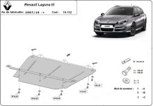 Plieninė variklio apsauga Renault Laguna 3 (2007-2015)